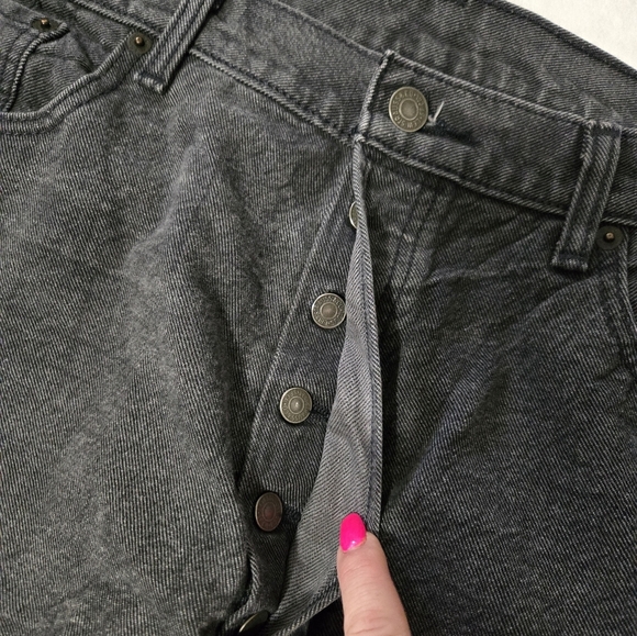 Levi's 501 Men's Jeans Dark Gray Size 40/30 Straight Leg Stylish Distressed - Picture 7 of 11
